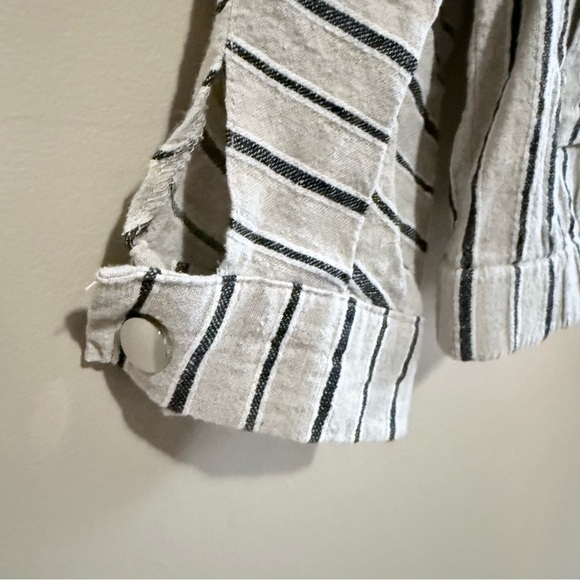 Lightweight Striped Linen and Cotton Anorak Zip Jacket with Hood Spring / Summer - Picture 6 of 11